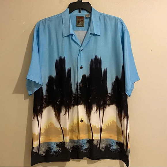 Pineapple Connection Hawaiian Island Button Down Short Sleeve Shirt Men Size XL - Picture 1 of 9